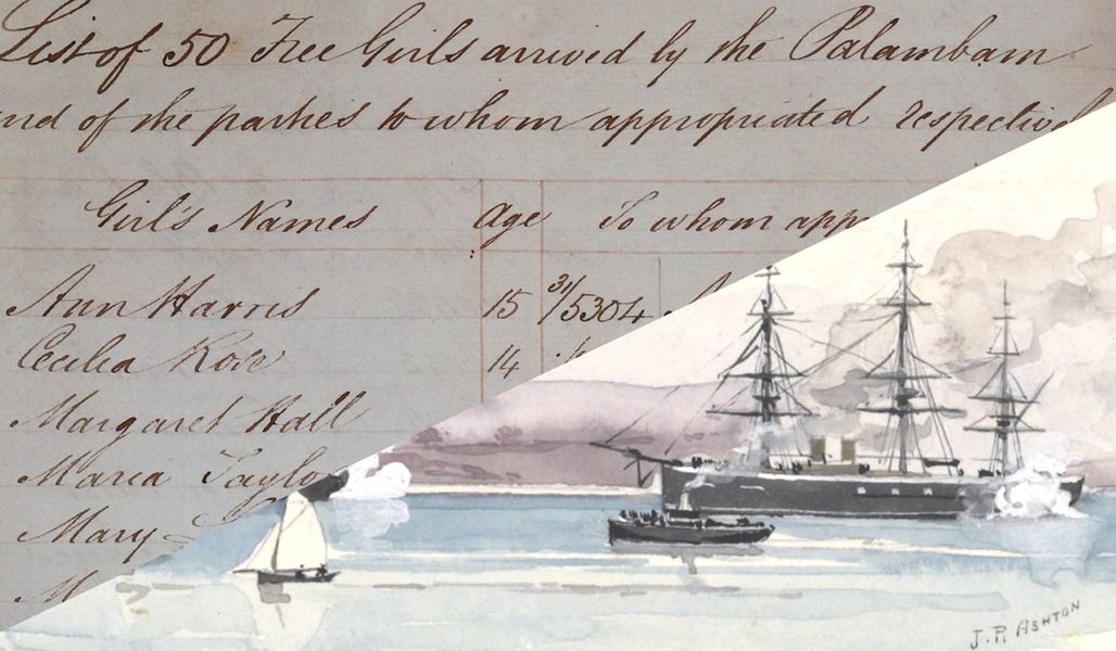 Distribution of 50 free girls (from the Foundling Hospital, Cork) who arrived July 1831 by the Palambam