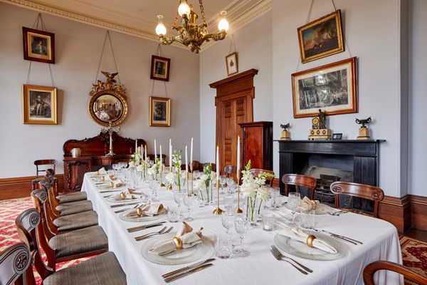 Table setting for a lunch in the Dining Room at the Elizabeth Bay House