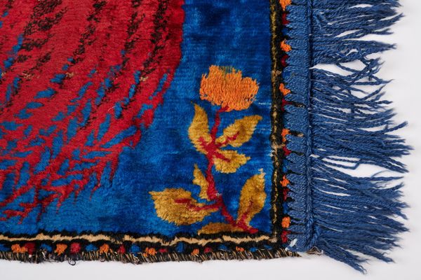 Table runner or mat, maker unknown, date unknown, velvet/textile